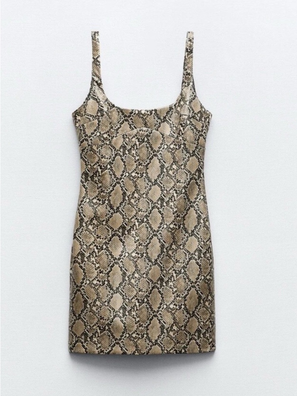 NWOT ZARA FAUX LEATHER
SNAKESKIN PRINT DRESS